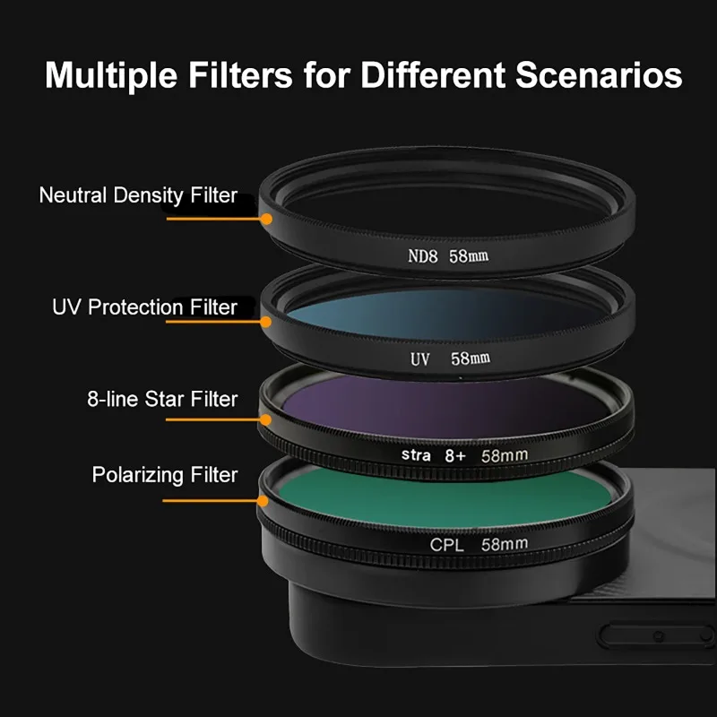 Nd Filter Set - 4 in 1 Lens 58mm Mobile