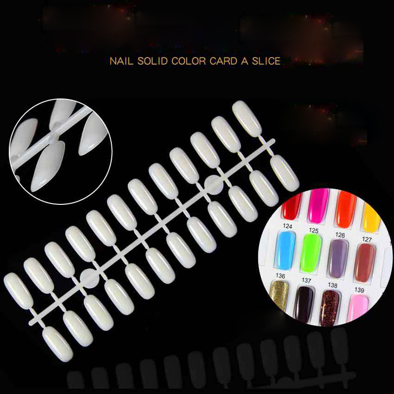 Color Checker Card - 120 Tips Clear Round Nail Tips