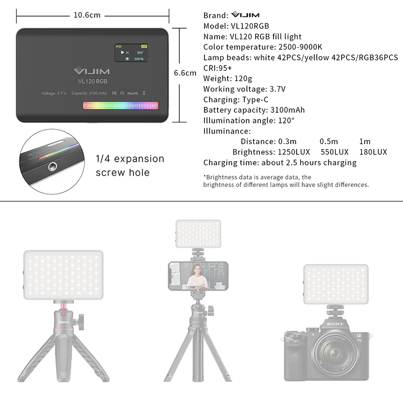 2026 New120 RGB Pocket Fill Li - Photography Camera review and price
