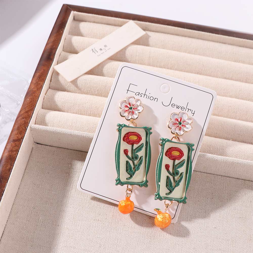 Creative Enamel Flower Dangle  - Photography Geometry review and price