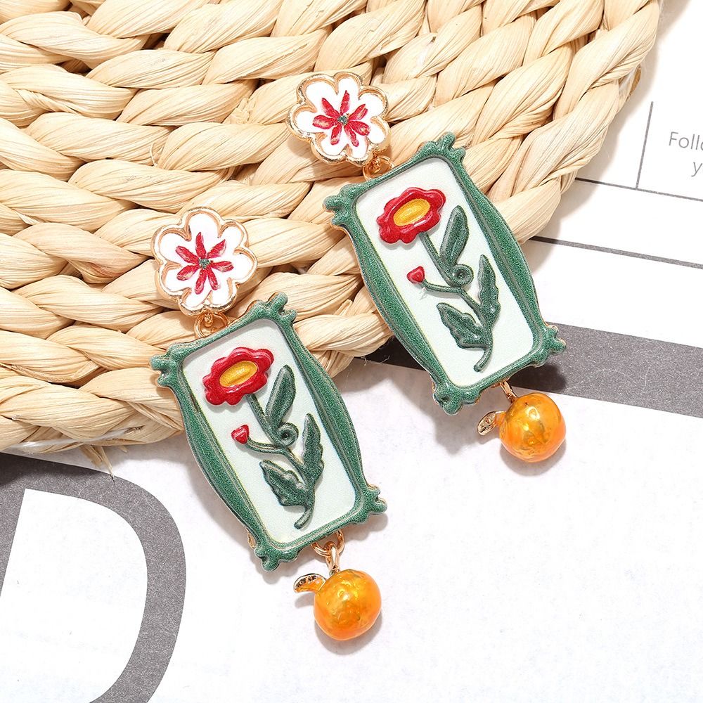 Creative Enamel Flower Dangle  - Photography Geometry review and price