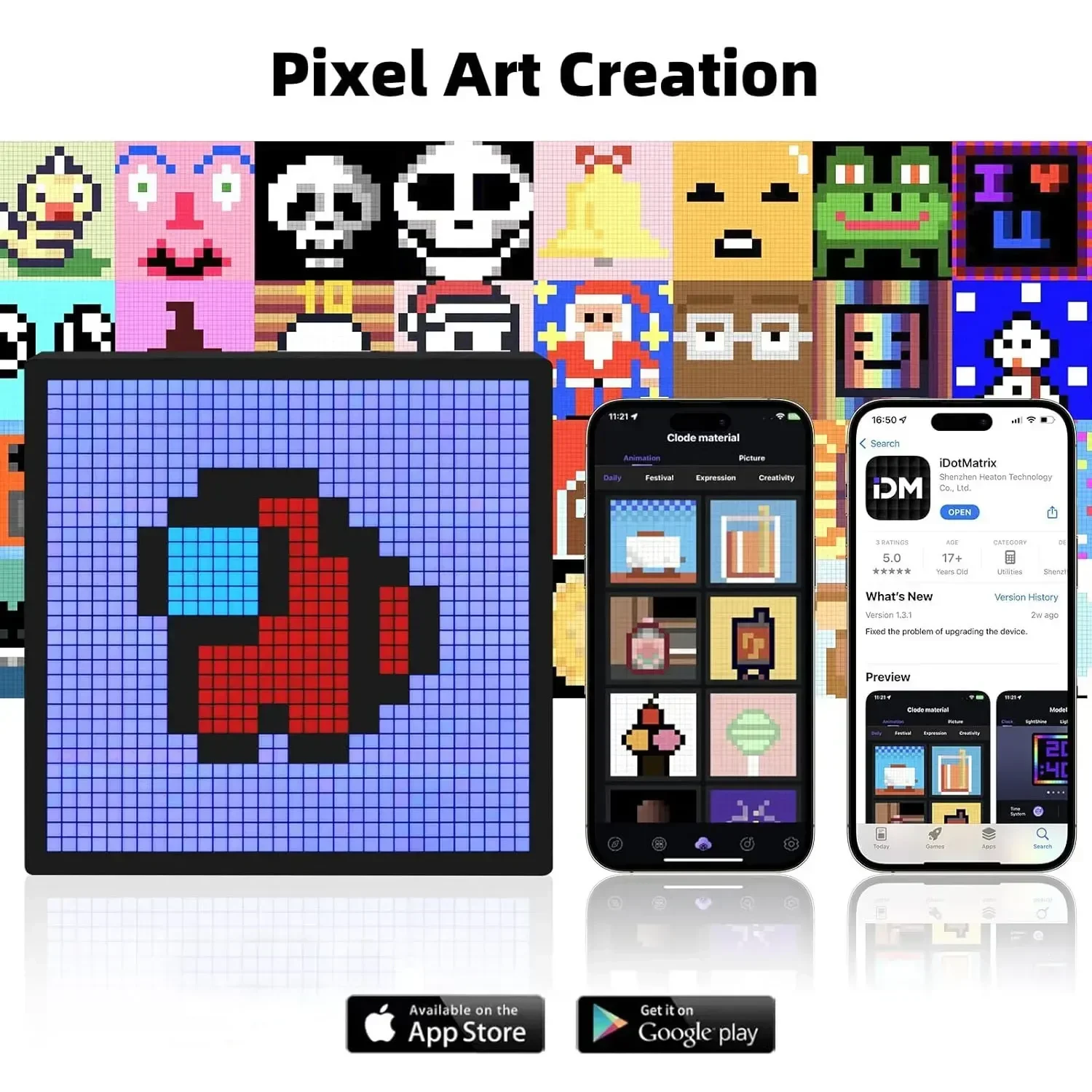 LED Pixel Display APP Control  - Pixel Art Led Panel review and price