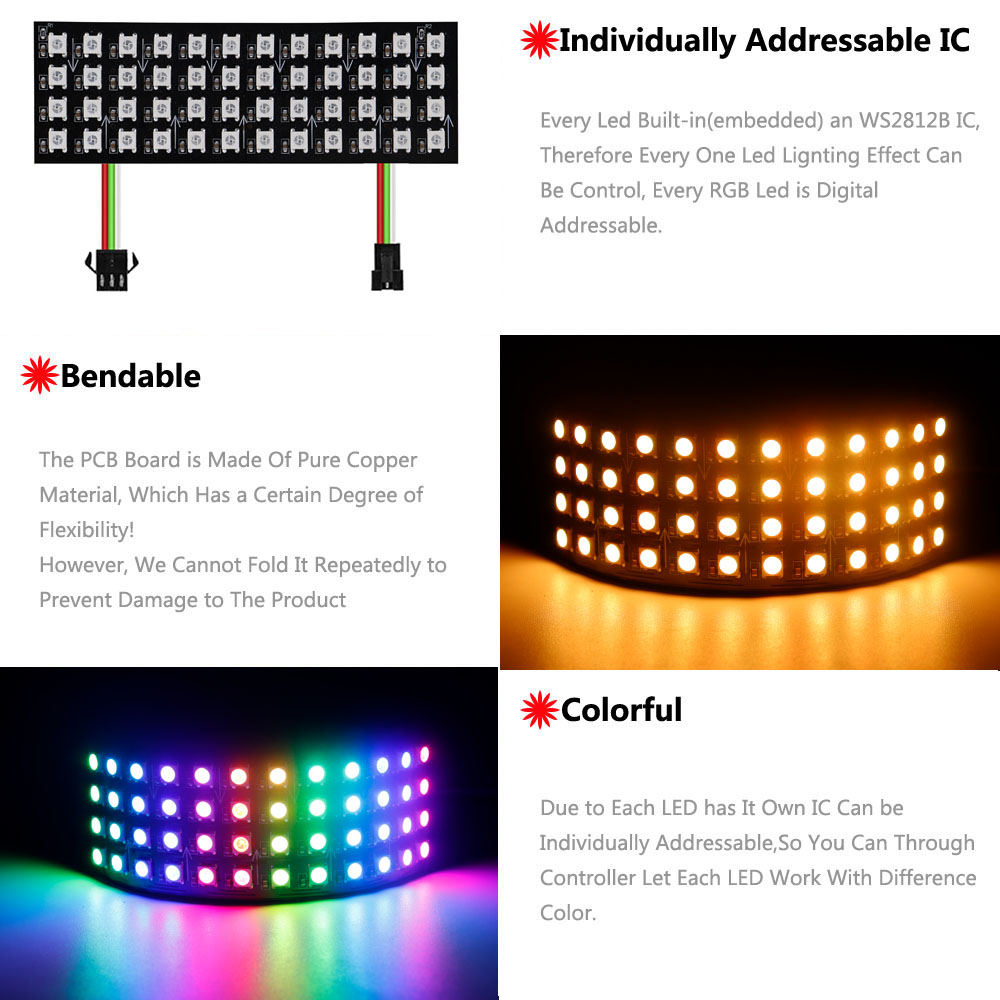 DC5V WS2812B RGB LED Panel Scr - Pixel Art Led Panel review and price
