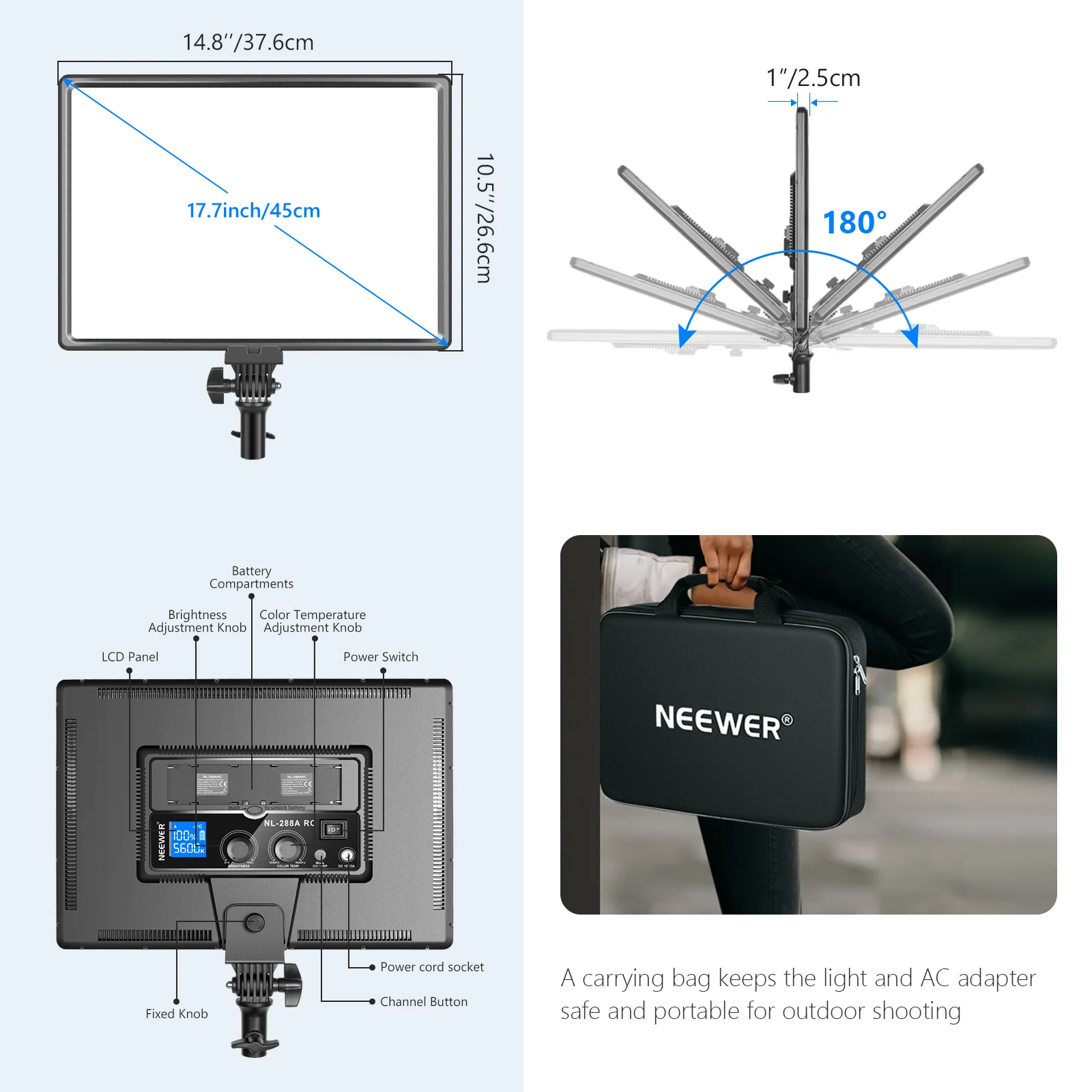 Neewer NL288 Large LED Video L - Photography Game review and price