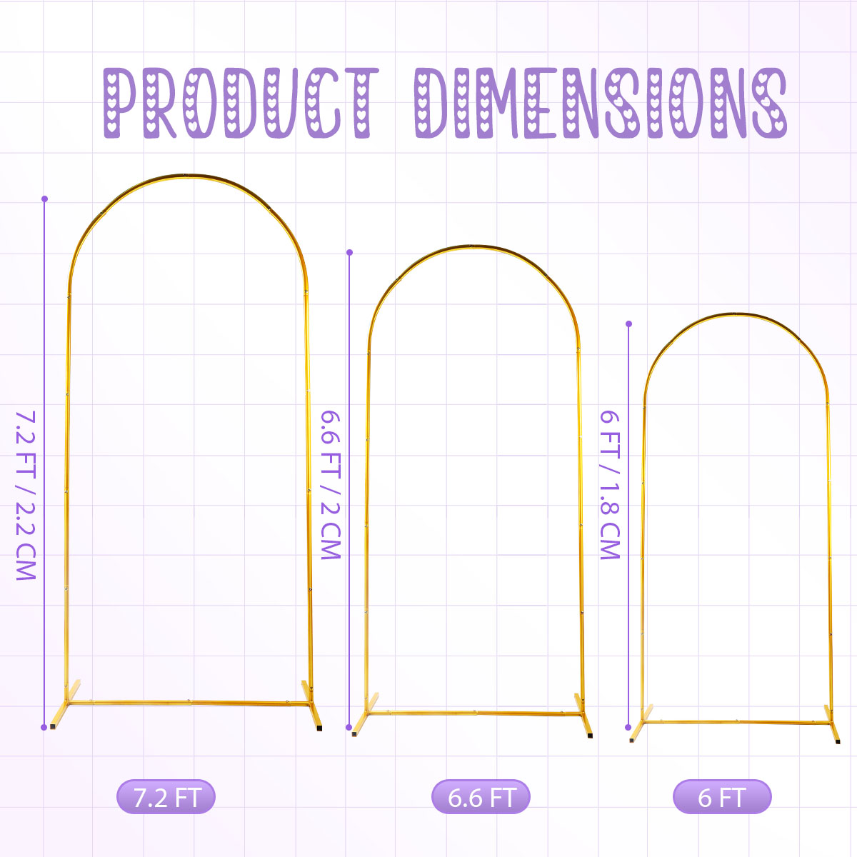 3Pack Golden Metal Arch Kits,  - Backdrop Stand Kit review and price