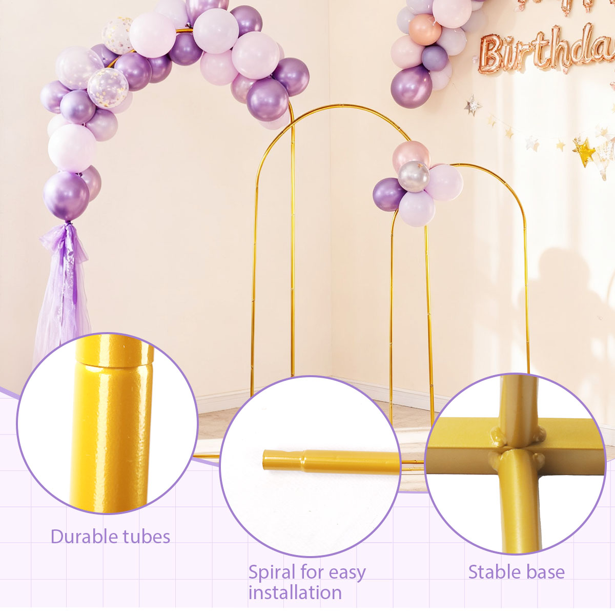 3Pack Golden Metal Arch Kits,  - Backdrop Stand Kit review and price